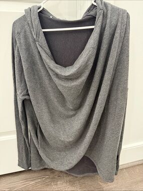 Athleta Cozy Draped Hooded Women's Sweater - Gray